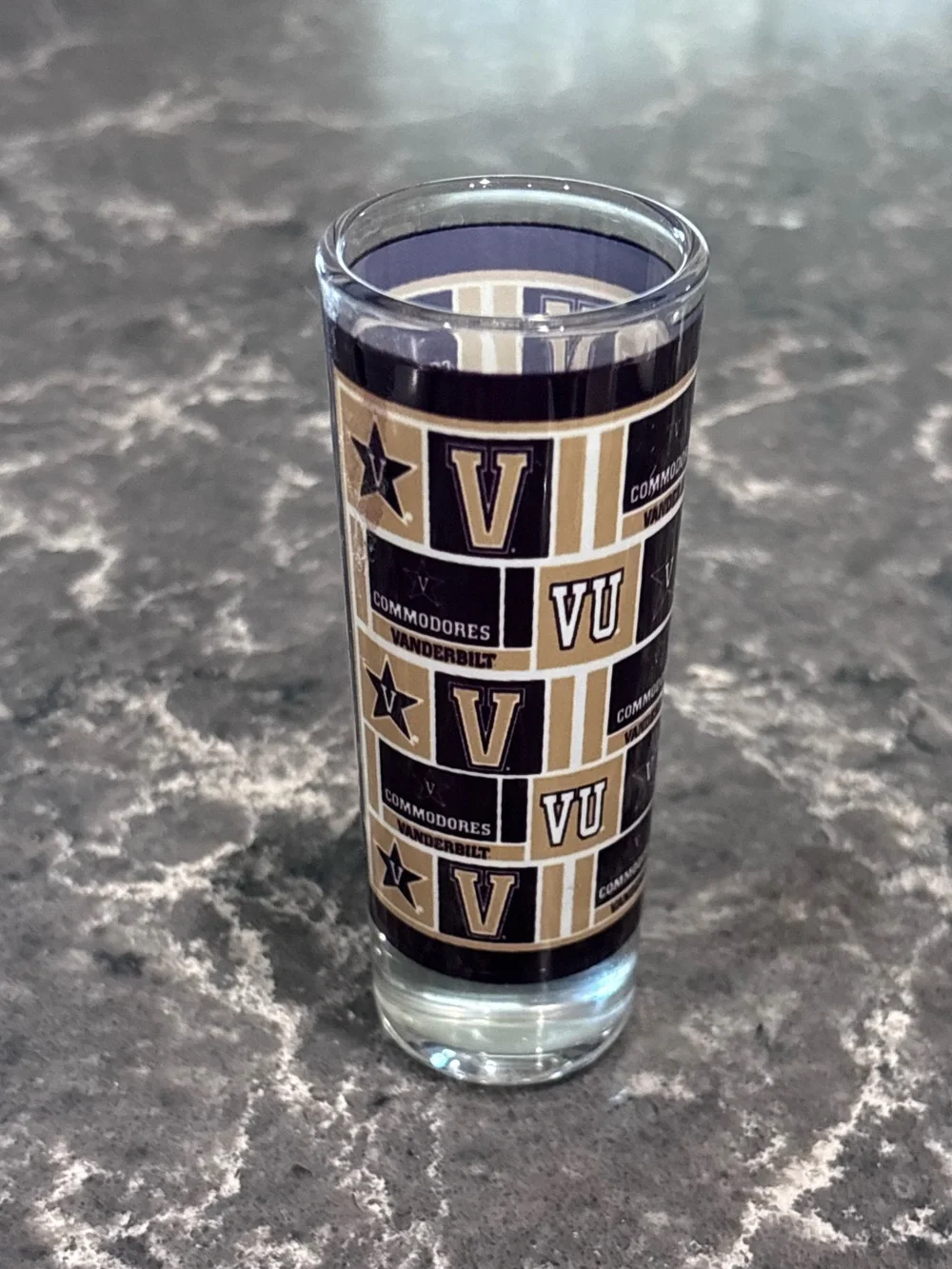 ❗️Vanderbilt Commodores Black and Gold Logo Double Shot Glass
